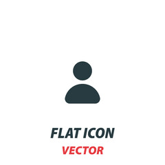 Person icon in a flat style. Vector illustration pictogram on white background. Isolated symbol suitable for mobile concept, web apps, infographics, interface and apps design
