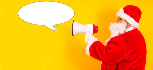 Santa Claus Talking With Megaphone