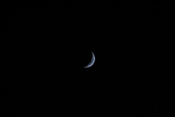 Crescent Moon In The Dark Night Sky