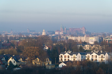 Layer of smog visible above Cracow