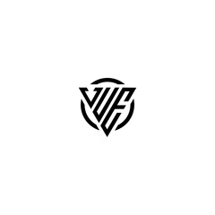 Initial letter VUE triangle monogram simple modern clean vector logo 