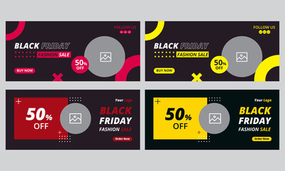 Black friday abstract banner design web template Set, Horizontal header web banner. Modern Geometric Blue Triangle cover header background for website design, Social Media Cover ads banner, flyer.
