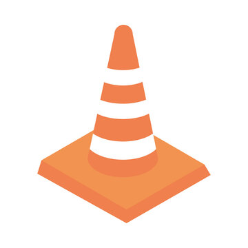 construction traffic cone warning isometric