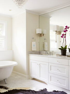 Master bathroom with orchid