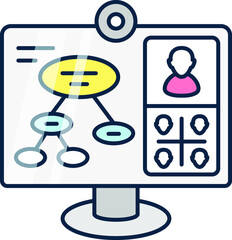 Webinar color icon broadcast scheme