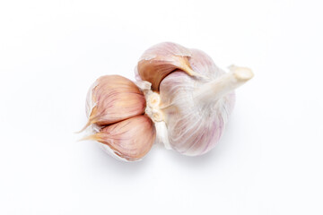 garlic on a white background