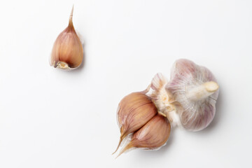garlic on a white background