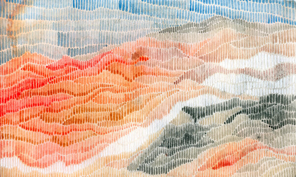 Abstract peachy mountains