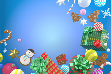 3d illustration for new year holidays and Christmas