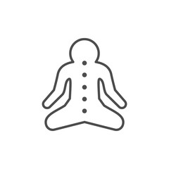 Human chakras line outline icon