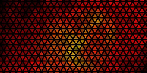 Dark Red vector template with crystals, triangles.