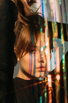 Sparkling tissel beauty portrait