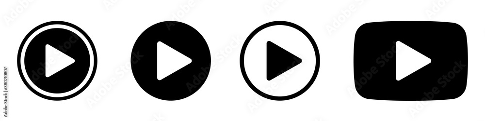 Poster play button сircle. start buttons sumbol. arrow logo. player button flat style. video audio player n