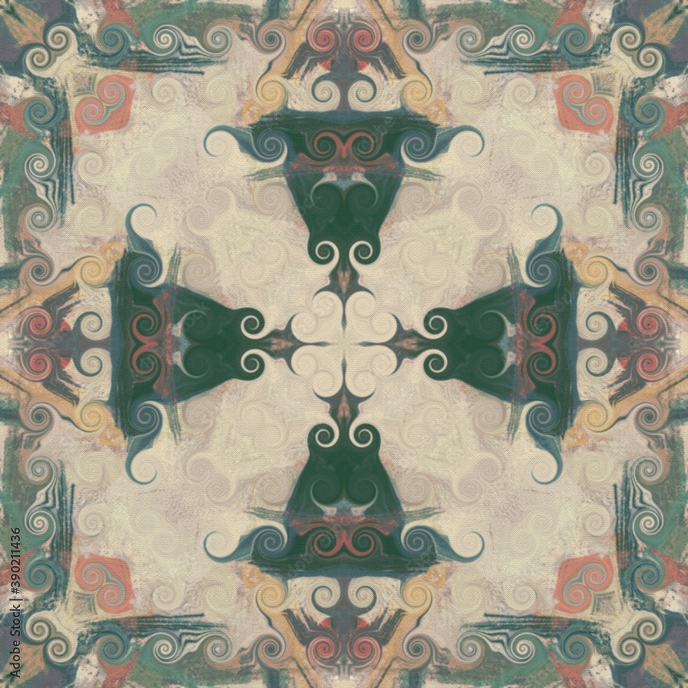 Poster abstract decorative multicolor texture kaleidoscopic pattern computer generated fractal design.