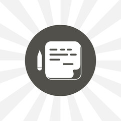 pen with paper document isolated simple solid vector icon