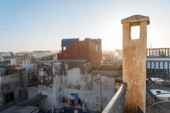 Roofs of rundown buildings