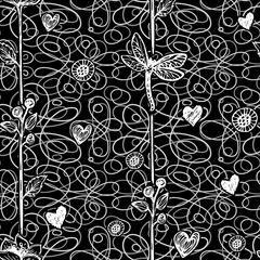 floral seamless banner template with copy space
