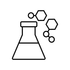 Flat Bottom Flask science and chemistry line icon