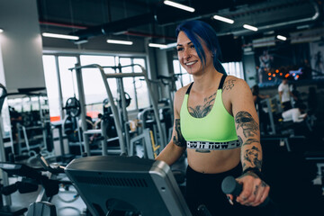 Fototapeta na wymiar woman work out in gym