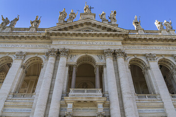 Fototapeta premium The Papal Archbasilica of St. John Lateran (Arcibasilica Papale di San Giovanni in Laterano) - official ecclesiastical seat of the Bishop of Rome. Italy.