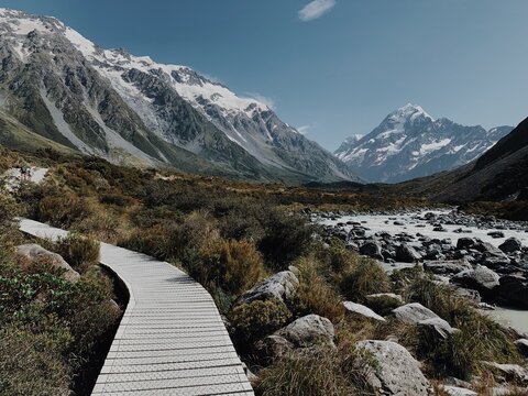 Hooker Valley Walk in New Zealand