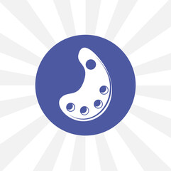 Color palette with brush. Paint palette flat icon. Painting kit isolated simple solid vector icon