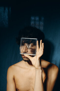 man with a butterfly.