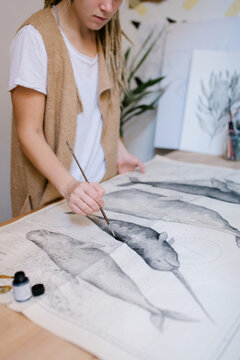 Young Woman Painting