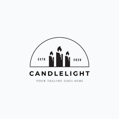 Fototapeta premium three candles with flame in a half circle logo vector illustration design