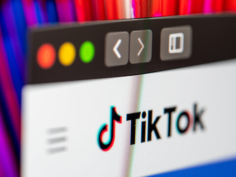 TikTok - Homepage of the service website Tiktok - picture of a computer screen