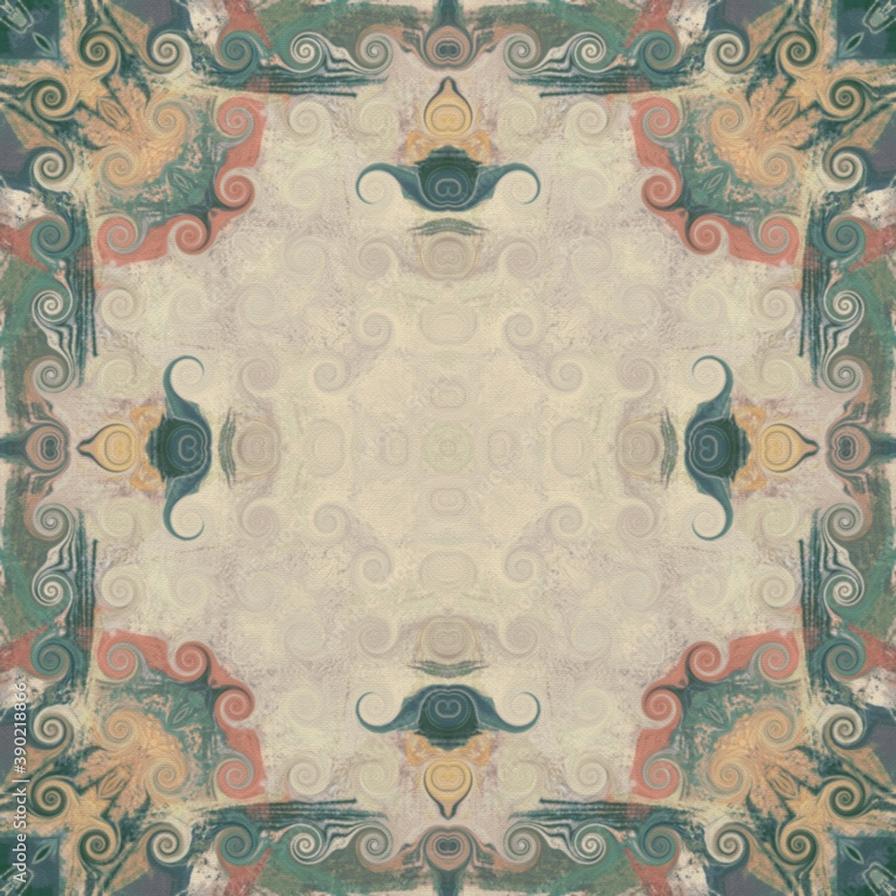 Poster abstract decorative multicolor texture kaleidoscopic pattern computer generated fractal design.