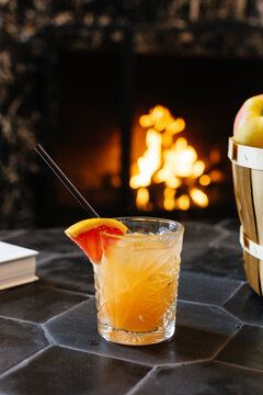 Cocktail by the fire