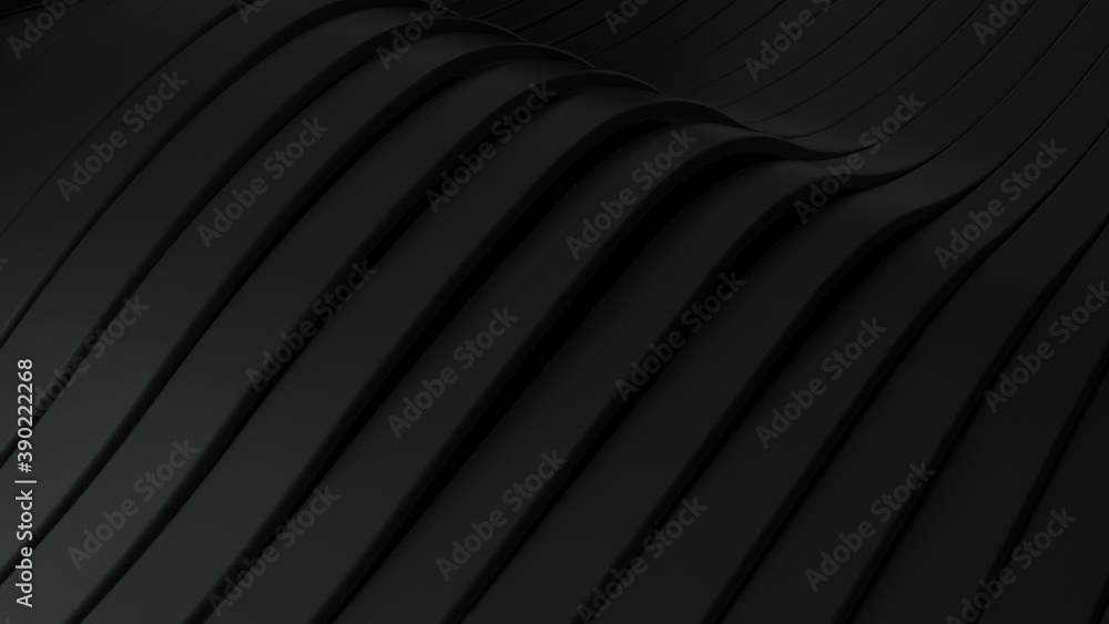 Poster abstract background with black wavy stripes. abstract cut paper rippling stripes. modern black backg