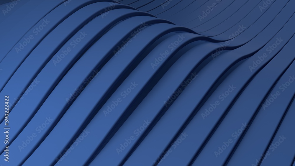 Poster abstract background with blue wavy stripes. abstract cut paper stripes. modern background template f
