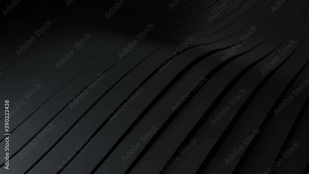 Poster abstract background with black wavy stripes. abstract cut paper stripes. soft light effect. modern b