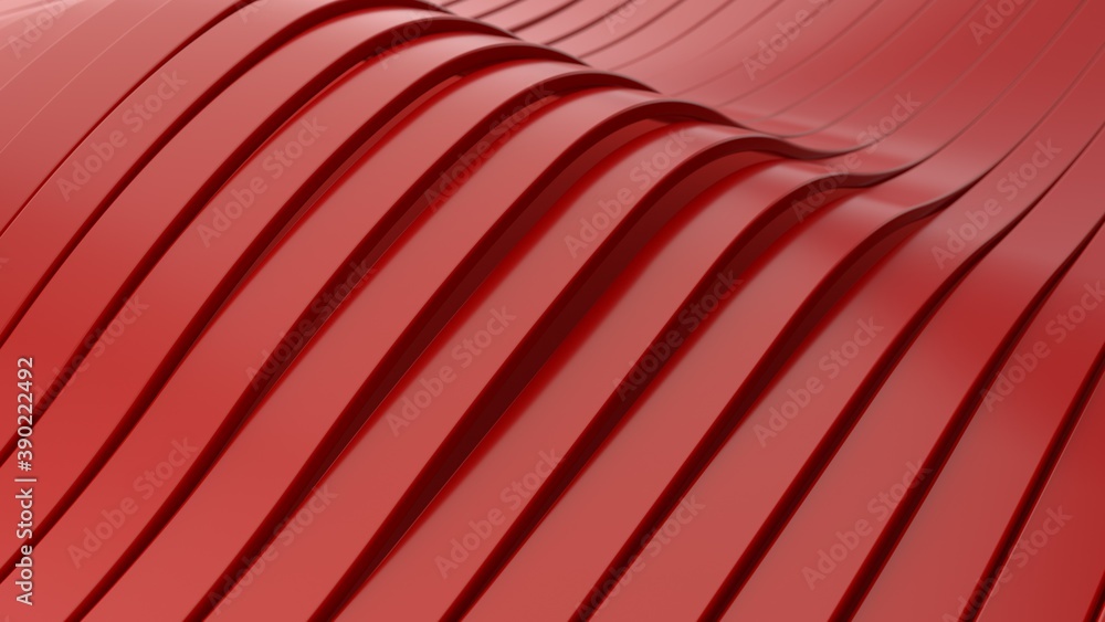 Poster abstract background with red wavy stripes. abstract cut paper stripes. modern background template fo