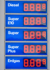 Anzeigetafel f&uuml;r Spritpreise