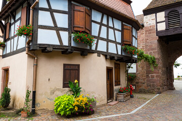 Fototapeta na wymiar Beautiful old wine town of Kientzheim. Alsace. France.