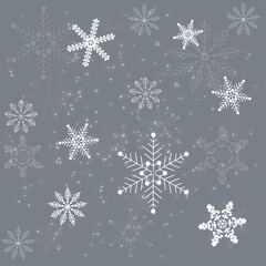 Fototapeta premium Snowflake pattern seamless. Festive Christmas and New Year background.