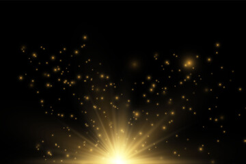 Fototapeta na wymiar Glow light effect. Star burst with sparkles.Sun.