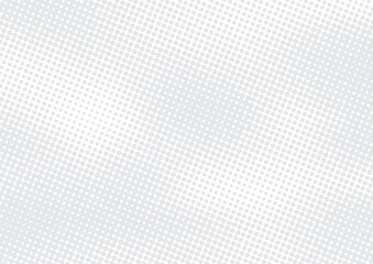 Light gray comic book pop art background with halftone effect, monochrome dotted backdrop vector illustration