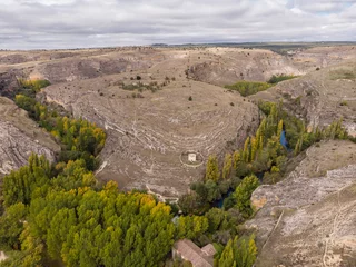 Fototapeten Naturpark meander, Las Hoces del Río Duratón Natural Park, Segovia province, Spain  © Tolo