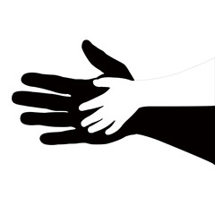 helping hands silhouette vector