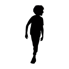 boy running body silhouette vector