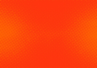 Red comic book pop art backgroung with halftone effect, dotted backdrop vector illustration