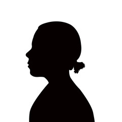 a girl head silhouette vector