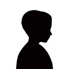 a boy head silhouette vector