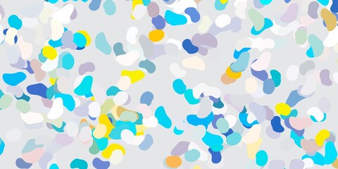 Light blue, yellow vector backdrop with chaotic shapes.