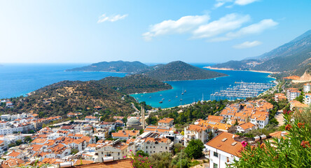 Fototapeta na wymiar View of the town Kas, Antalya Province, Mediterranean Coast, Turkey