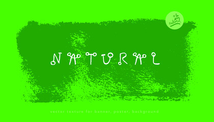 Green textured shape with vector texture for organic food banner background, healthy eating badge, label design of bio cosmetic, green thinking symbol, environmentally icon, eco-friendly emblem design